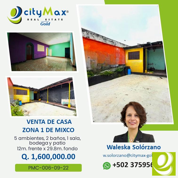 Venta Renta Casa Zona De Mixco Mapainmueble