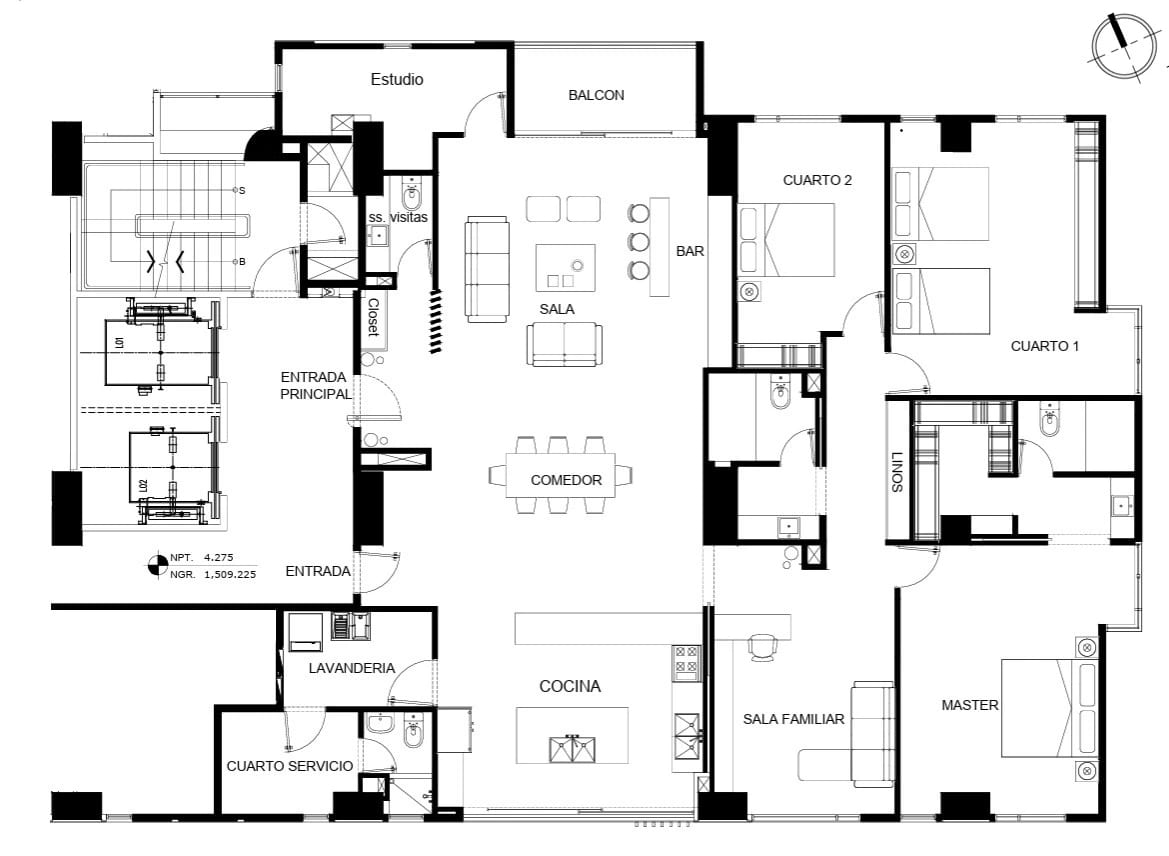 Apartamento grande Naori Zona 10 ALQUILER — Apartamento en Alquiler en Naori, Zona 10, Guatemala, Ciudad — foto 2 de 14