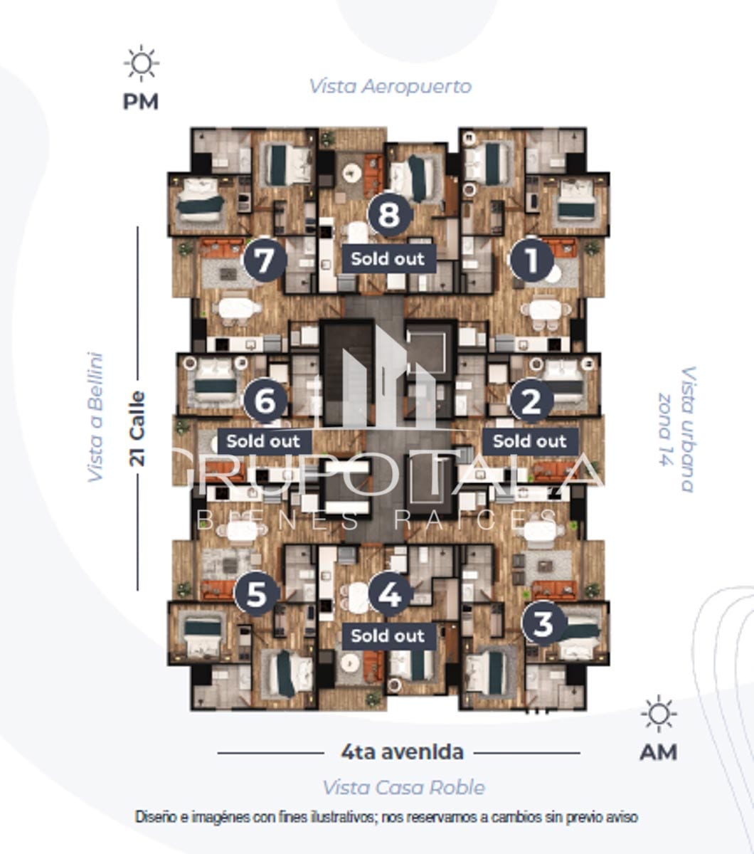 Apartamentos Amalfi Zona 14 | 2 Habitaciones | Desde USD $168,500 — Apartamento en Venta en Zona 14, Guatemala, Ciudad — foto 5 de 5