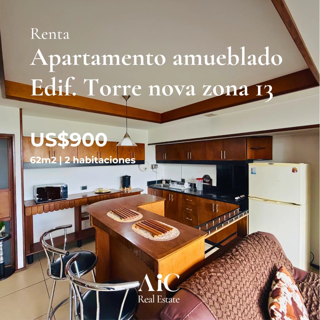 Apto. Amueblado en Renta, Edif. Torre Nova 62 MTS2, 2 Dormitorios, Zo — Apartamento en Alquiler en Torre Nova, Zona 13, Guatemala, Ciudad — foto 1 de 11