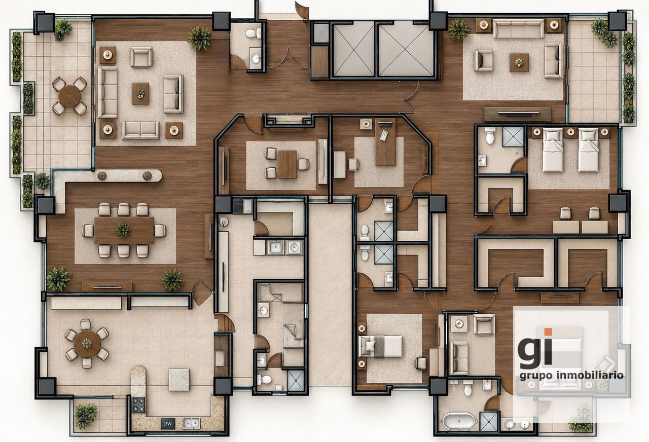 Apartamento de 4 dormitorios amplio en alquiler en zona 10 — Apartamento en Alquiler en Zona 10, Guatemala, Ciudad — foto 7 de 7