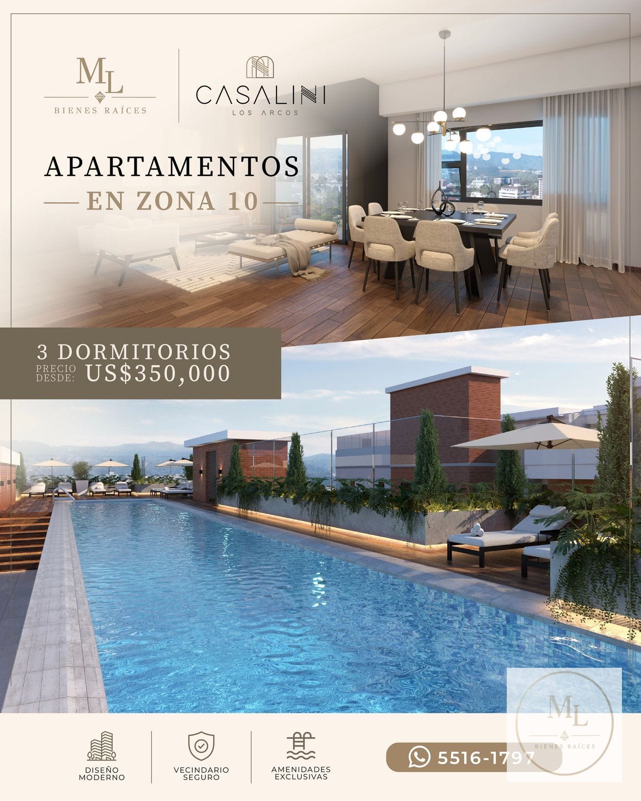Apartamentos en venta Casalini los Arcos — Apartamento en Venta en Casalini Los Arcos, Zona 10, Guatemala, Ciudad — foto 1 de 1