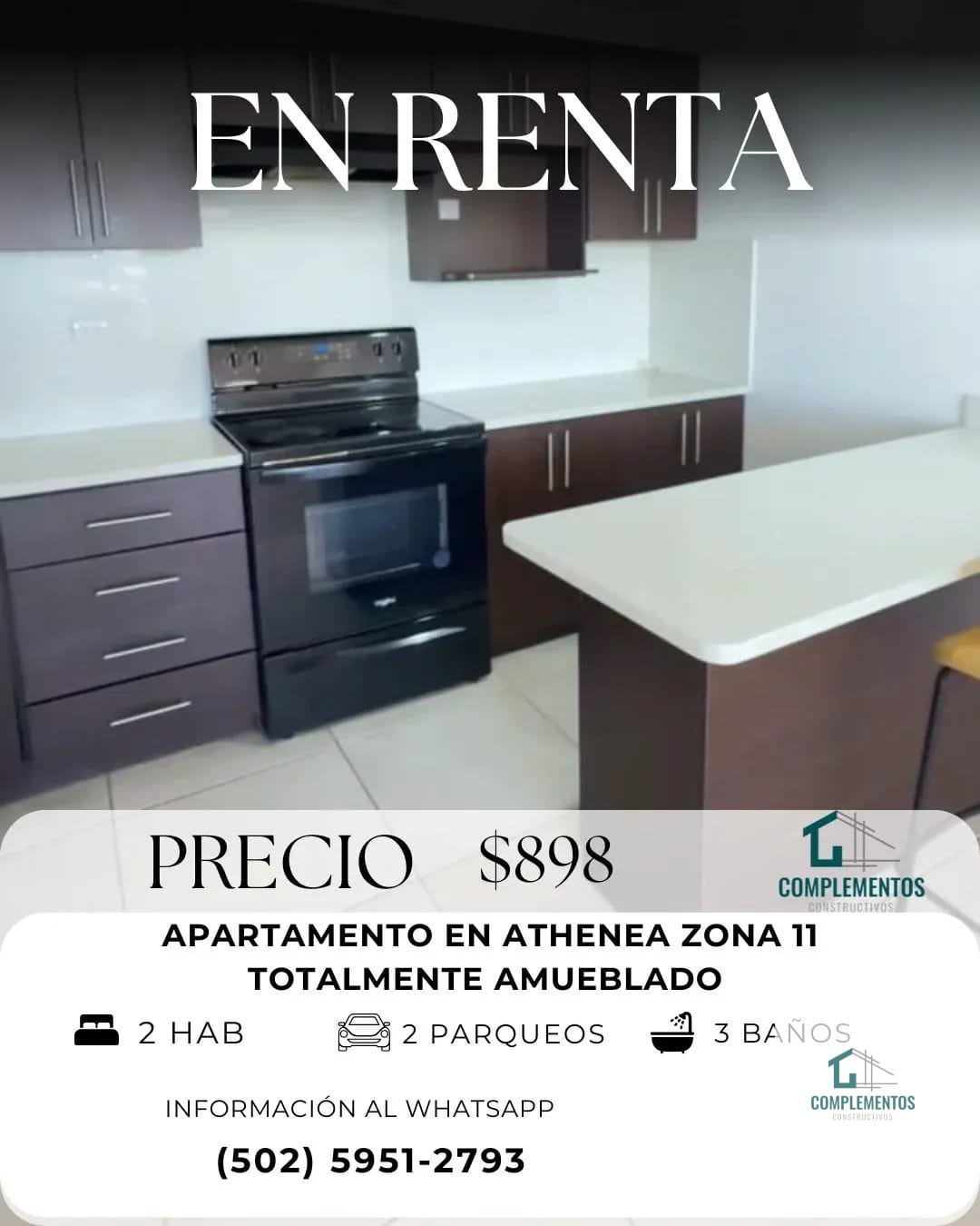 Athenea, Apartamento en Renta zona 11 — Apartamento en Alquiler en Athenea, Zona 11, Guatemala, Ciudad — foto 1 de 7