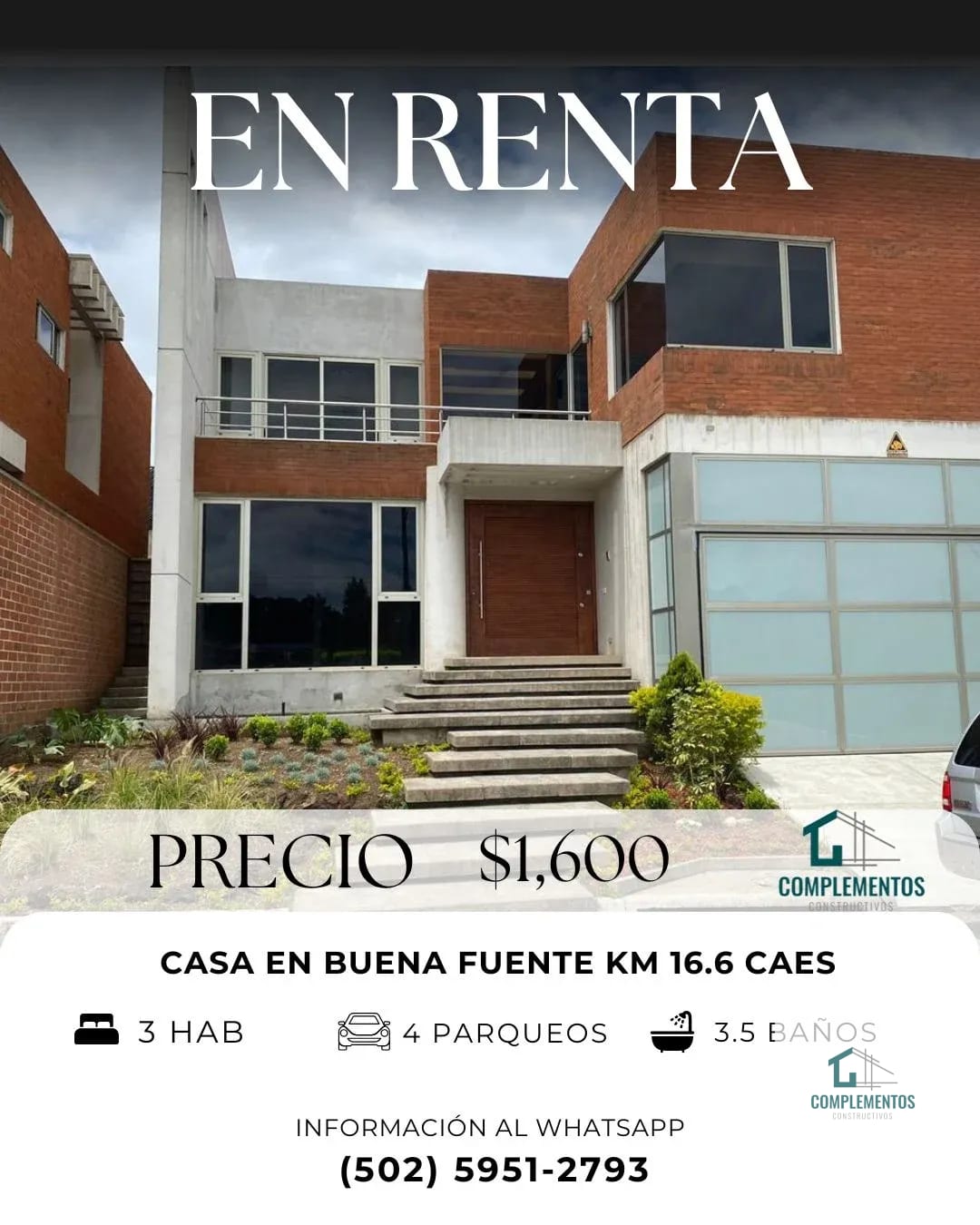 Buena Fuente, Casa en Renta Km 16.5 Caes, Santa Catarina Pinula. 3hab. — Casa en Alquiler en Santa Catarina Pinula, Guatemala, Ciudad — foto 1 de 10
