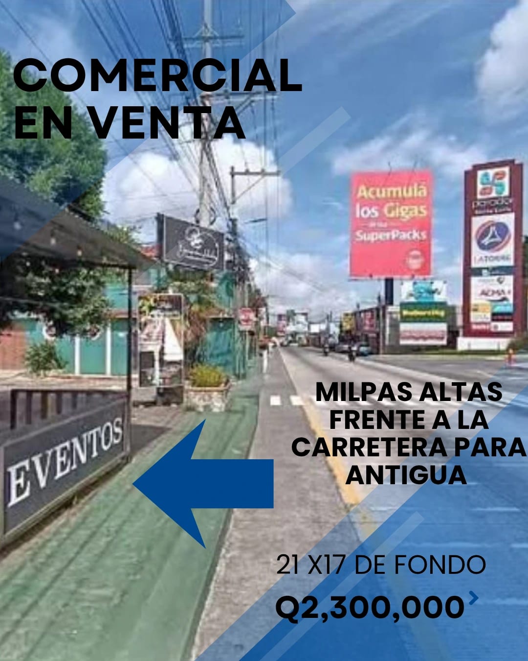 PROPIEDAD COMERCIAL EN VENTA EN MILPAS ALTAS FRENTE CC EL PARADOR — Local en Venta en Magdalena Milpas Altas, Sacatepéquez — foto 1 de 7