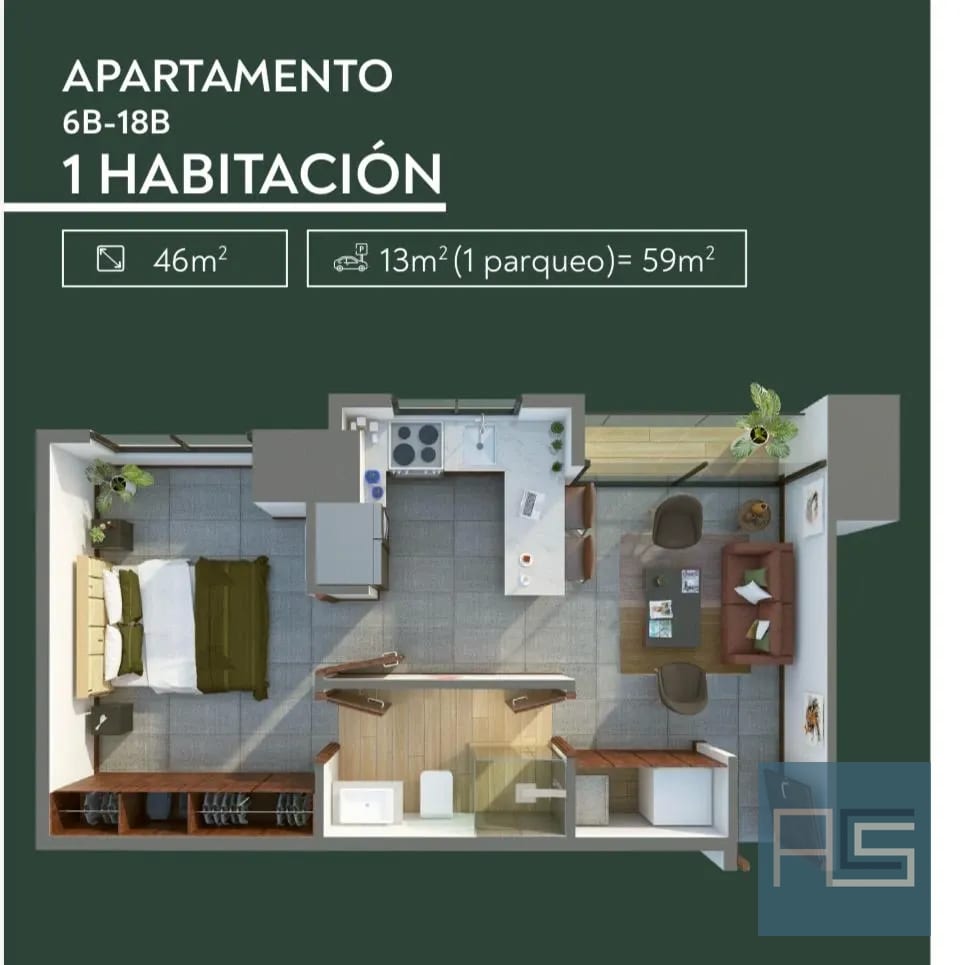 Moderno apartamento en Alquiler para estrenar en Vista Hermosa II Zona 15 (Tipo B) — Apartamento en Venta en Arles, Zona 15, Guatemala, Ciudad — foto 9 de 14