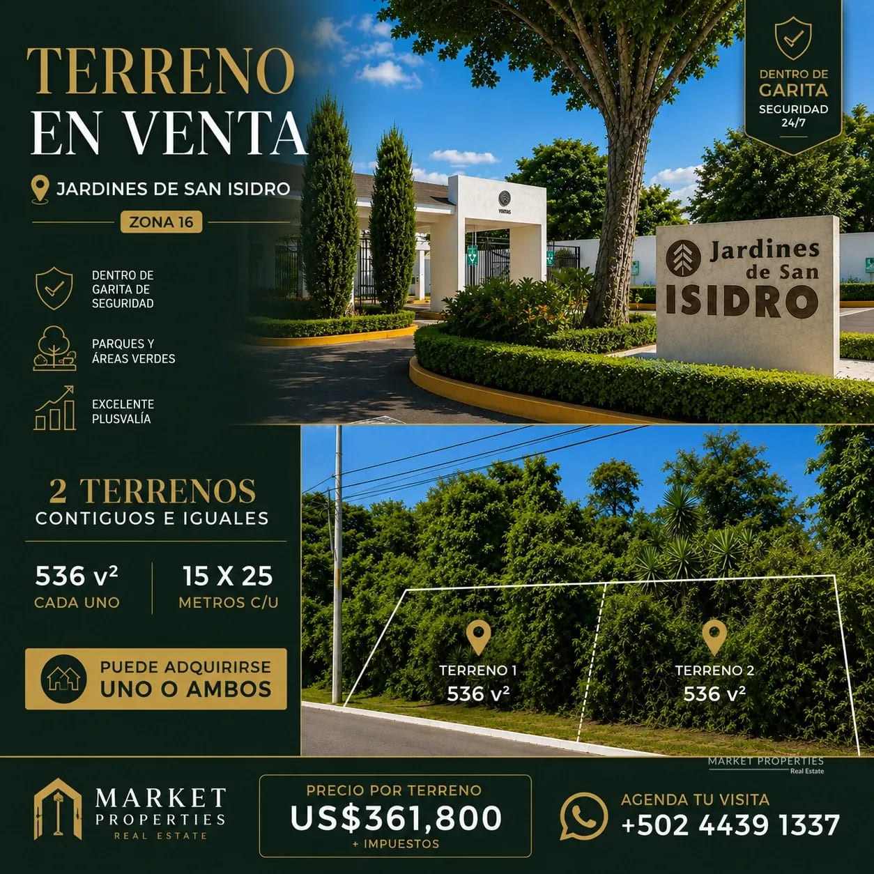 Terreno En Venta Jardines De San Isidro Zona 16 de 15*25 — Terreno en Venta en Jardines de San Isidro, Zona 16, Guatemala, Ciudad — foto 1 de 1
