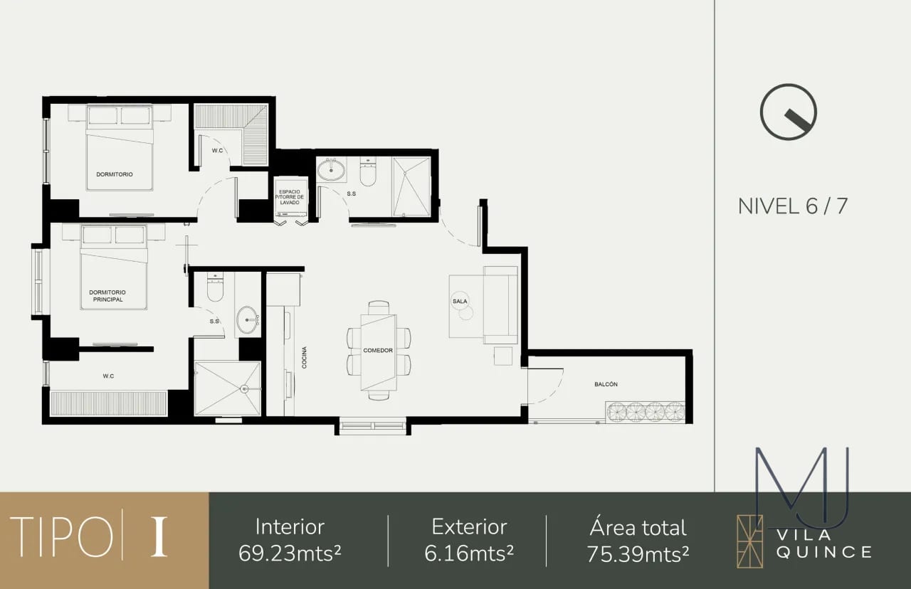 Apartamento en Alquiler | Vila Quince | Zona 15 VH2 | 2 habitaciones · 2 parqueos — Apartamento en Alquiler en Vila Quince, Zona 15, Guatemala, Ciudad — foto 12 de 15