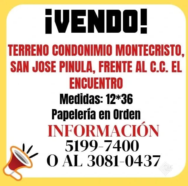 TERRRENO EN VENTA CONDOMINIO MONTECRISTO, SAN JOSE PINULA FRENTE AL C.C. EL ENCUENTRO — Terreno en Venta en San José Pinula, Guatemala, Ciudad — foto 1 de 13