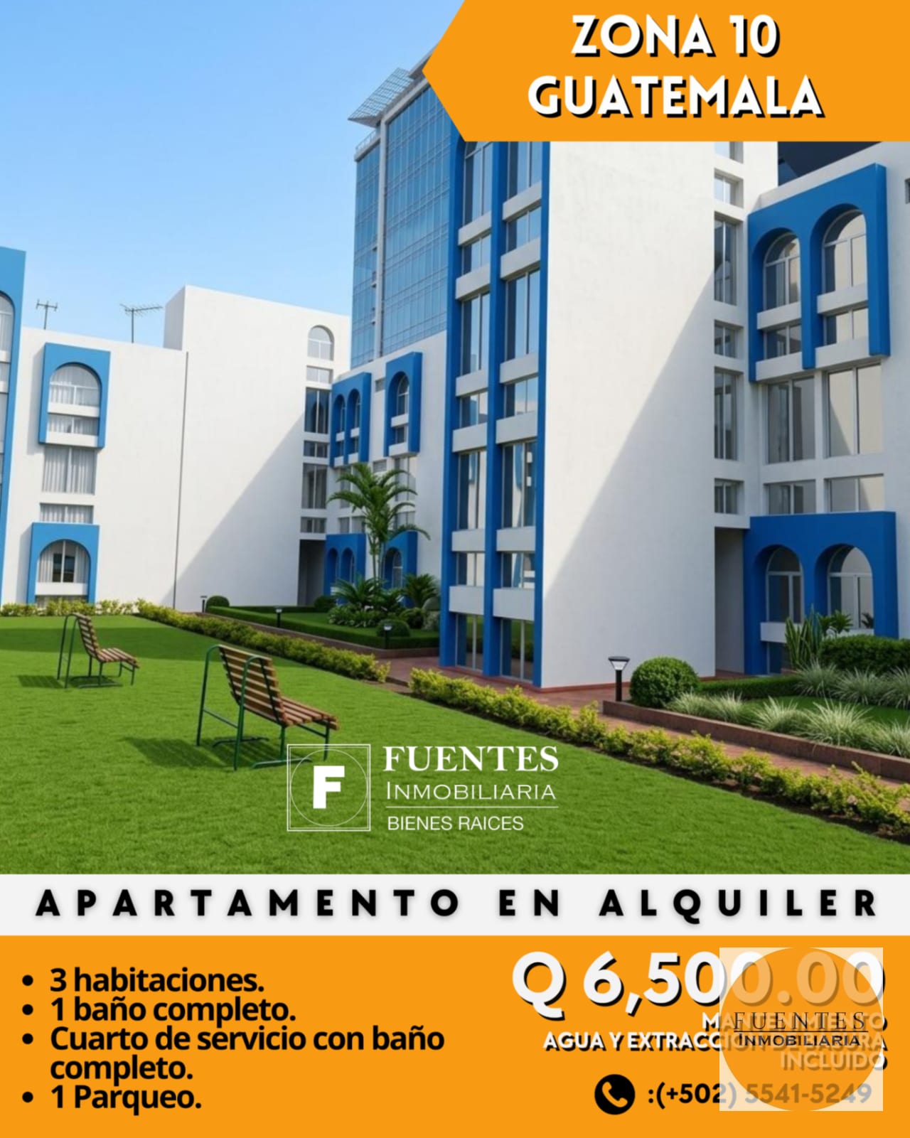 APARTAMENTO EN ALQUILER ZONA 10 — Apartamento en Alquiler en Zona 10, Guatemala, Ciudad — foto 1 de 6