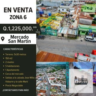 Mercado San Martin zona 6 de Guatemala — Casa en Venta en Torre Martí, Zona 6, Guatemala, Ciudad — miniatura 1 de 11