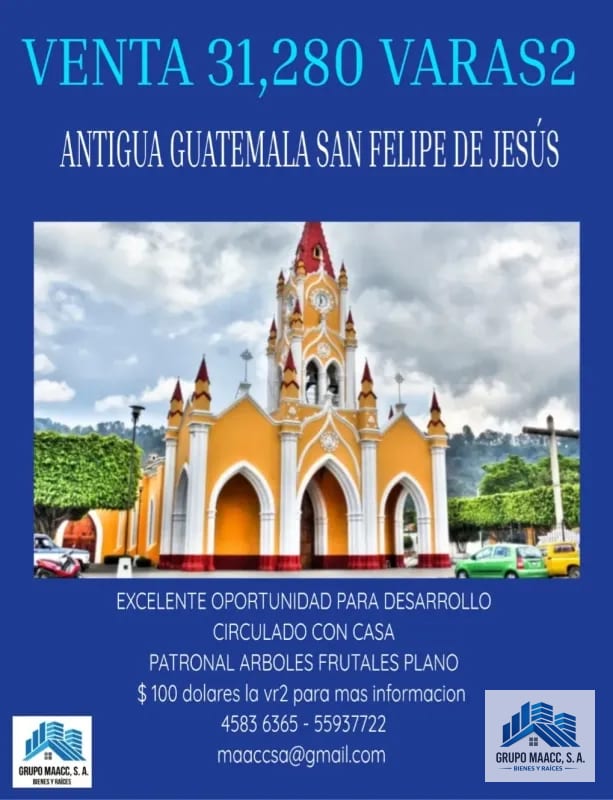Vedo para Desarrollo Antigua Guatemala San Felipe de Jesús — Terreno en Venta en Antigua, Sacatepéquez — foto 1 de 1