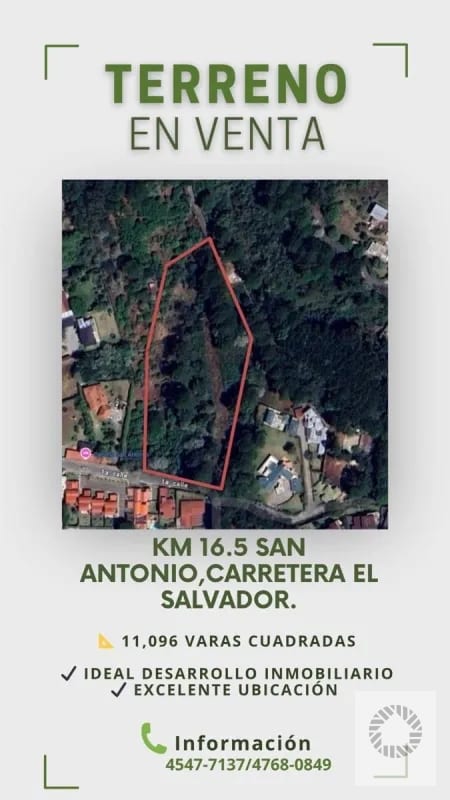 Amplio Terreno ideal desarrollo Inmobiliario — Terreno en Venta en San Antonio, Carretera a El Salvador, Guatemala, Ciudad — foto 1 de 6