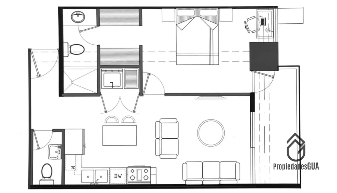 Apto de 1 dormitorio con balcón — Apartamento en Venta en Zona 10, Guatemala, Ciudad — foto 13 de 13