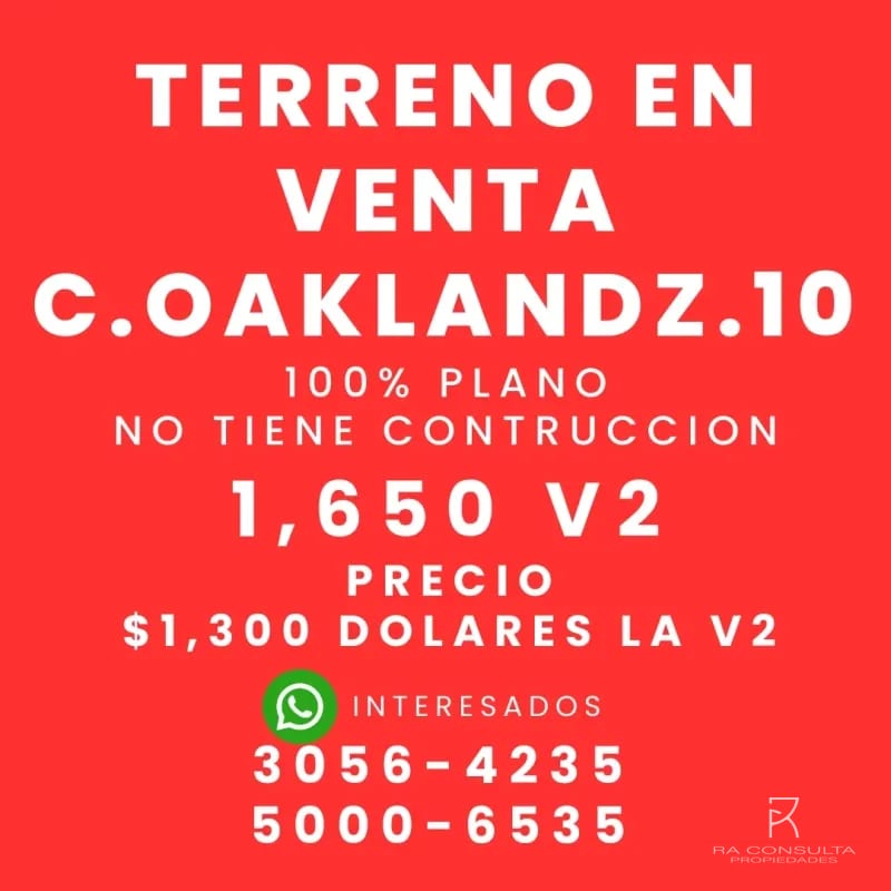 TERRENO EN COLONIA OAKLAND ZONA 10 — Terreno en Venta en Zona 10, Guatemala, Ciudad — foto 1 de 1
