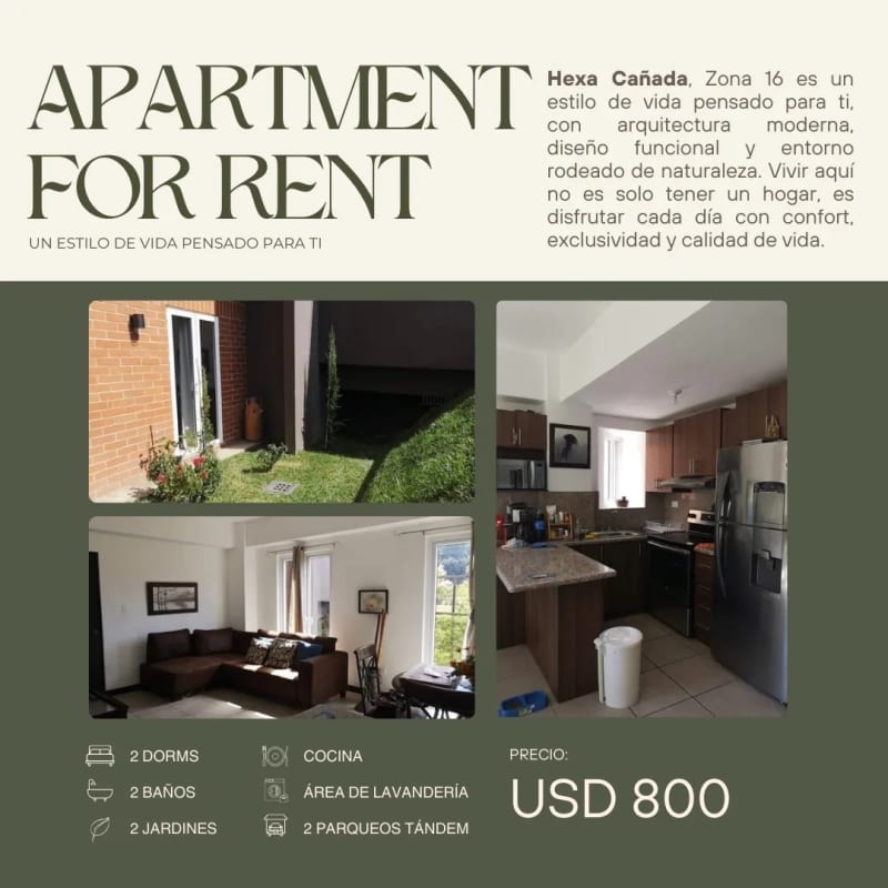 APARTAMENTO EN VENTA/RENTA | EXCLUSIVO HEXA, CAÑADA, Z.16 — Apartamento en Venta en Hexa Cañada 16, Zona 16, Guatemala, Ciudad — foto 1 de 2