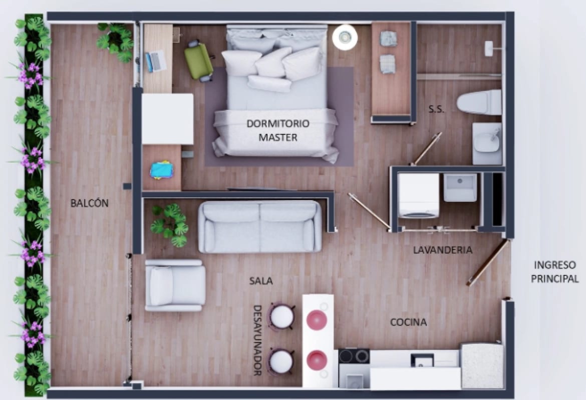 Apartamento en venta de 1 habitación con balcón en zona 15 Vista Hermosa 1 — Apartamento en Venta en Vista Hermosa I, Zona 15, Guatemala, Ciudad — foto 14 de 14