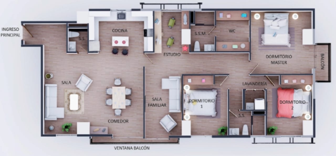 Apartamento en venta de 3 habitaciones + estudio + sala familiar en zona 15 Vista Hermosa 1 — Apartamento en Venta en Vista Hermosa I, Zona 15, Guatemala, Ciudad — foto 15 de 15