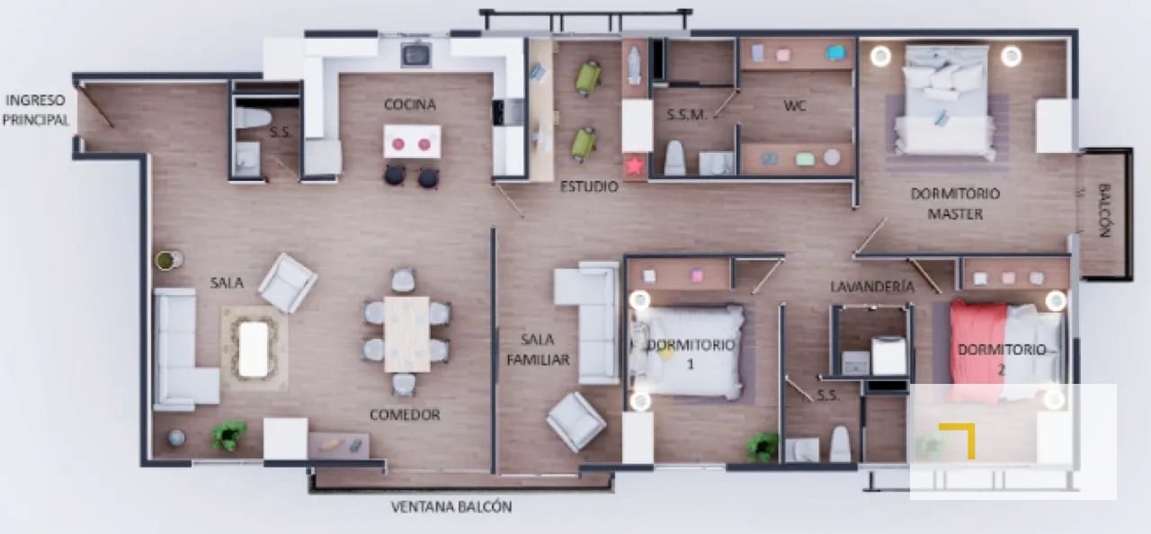 Apartamento en venta de 3 habitaciones + estudio + sala familiar en zona 15 Vista Hermosa 1 — Apartamento en Venta en Vista Hermosa I, Zona 15, Guatemala, Ciudad — foto 15 de 15