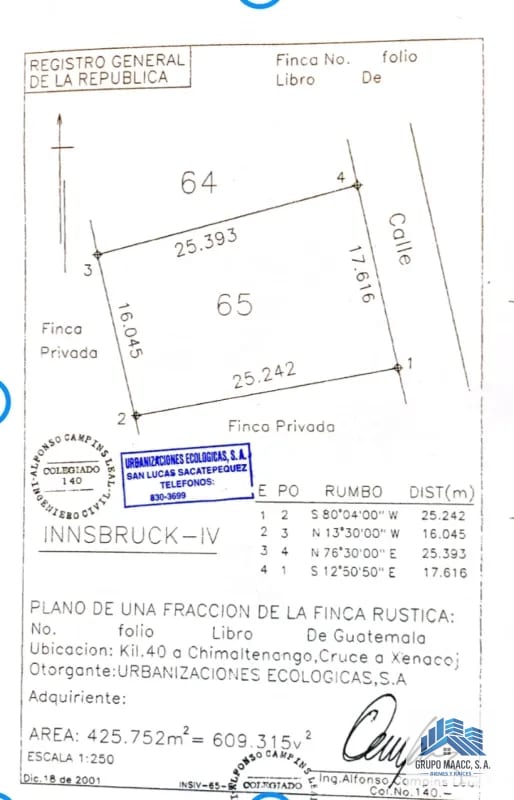 Vendo 3 Terrenos Innsbruck Santo Domingo Xenacoj — Terreno en Venta en Santo Domingo Xenacoj, Sacatepéquez — foto 2 de 7
