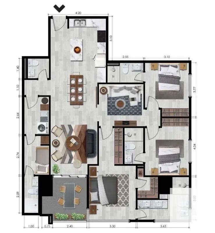 Moderno apartamento en renta en el corazón de zona 10 — Apartamento en Alquiler en Monád, Zona 10, Guatemala, Ciudad — foto 8 de 14