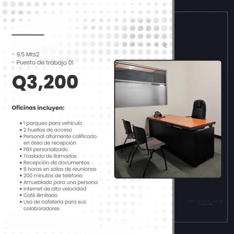 OFICINA EN RENTA ZONA 9 AMUEBLADA Y EQUIPADA — Oficina en Alquiler en Zona 9, Guatemala, Ciudad — foto 2 de 4
