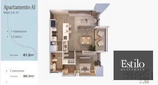 APARTAMENTO EN PLANOS — Apartamento en Venta en Zona 10, Guatemala, Ciudad — miniatura 5 de 6