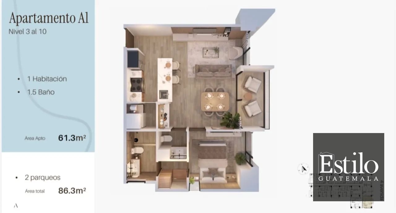 Apartamento en Planos — Apartamento en Venta en Zona 10, Guatemala, Ciudad — foto 5 de 6