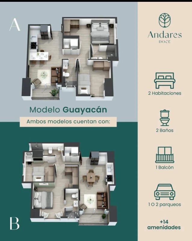 Apto en renta en ANDARES DOCE z12 — Apartamento en Alquiler en Andares Doce, Zona 12, Guatemala, Ciudad — foto 1 de 17