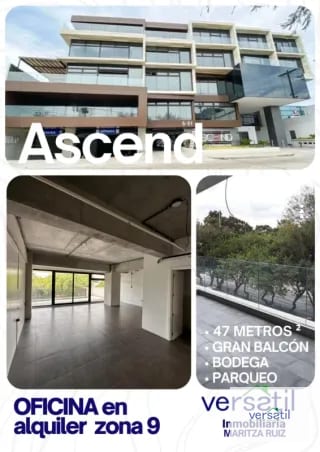 Oficina en Alquiler ASCEND ZONA 9 — Oficina en Alquiler en Ascend, Zona 9, Guatemala, Ciudad — miniatura 1 de 8